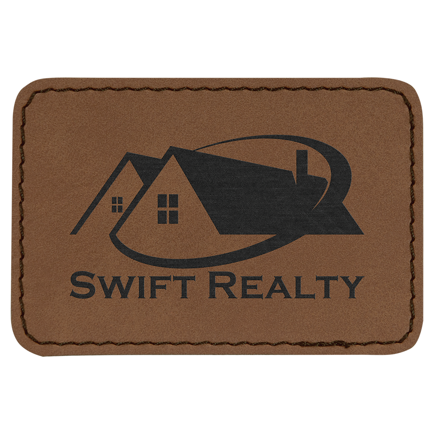 3" x 2" Rectangle Leatherette Patch with Kota Pro – item PTH175