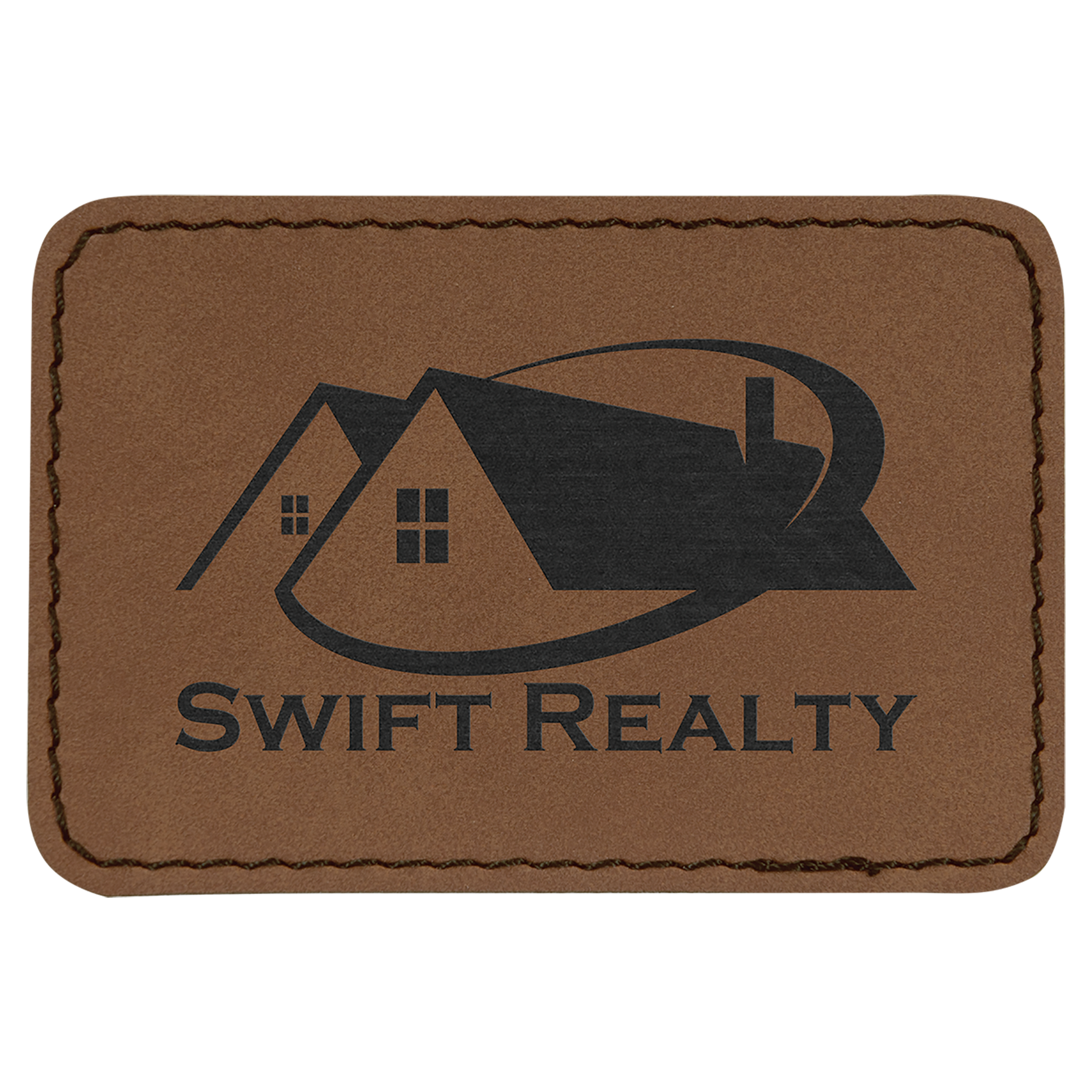 3" x 2" Rectangle Leatherette Patch with Kota Pro – item PTH175