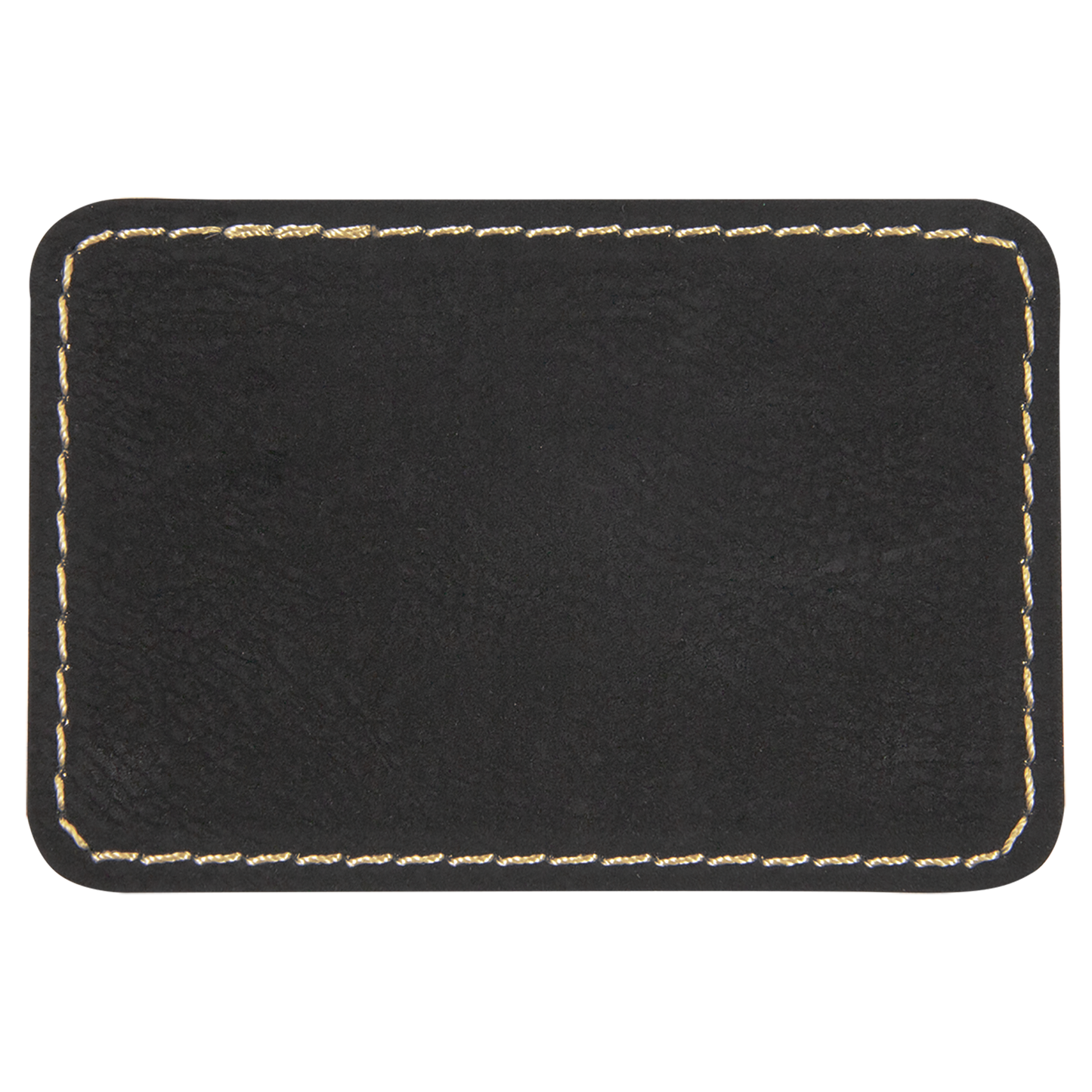 3" x 2" Black/Gold Rectangle Leatherette Patch with Kota Pro – item PTH176 image 2