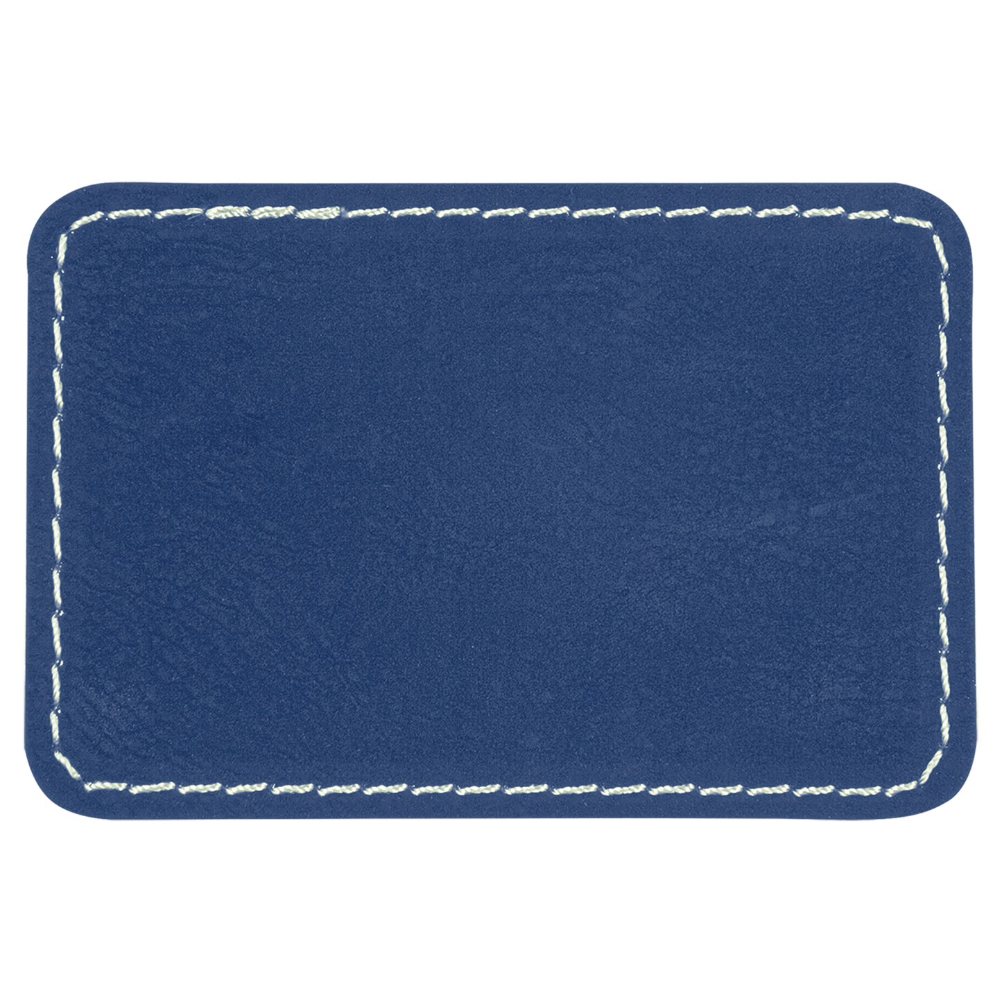 3" x 2" Blue/Silver Rectangle Leatherette Patch with Pro – item PTH179 image 2