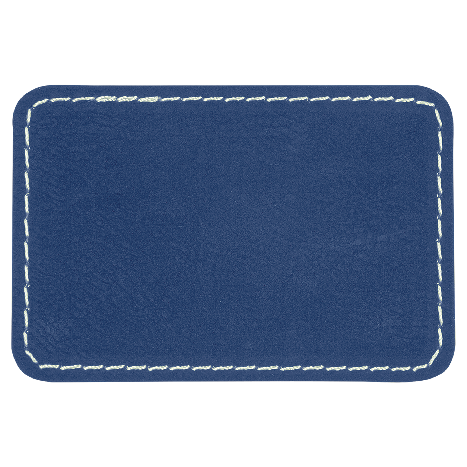 3" x 2" Blue/Silver Rectangle Leatherette Patch with Pro – item PTH179 image 2