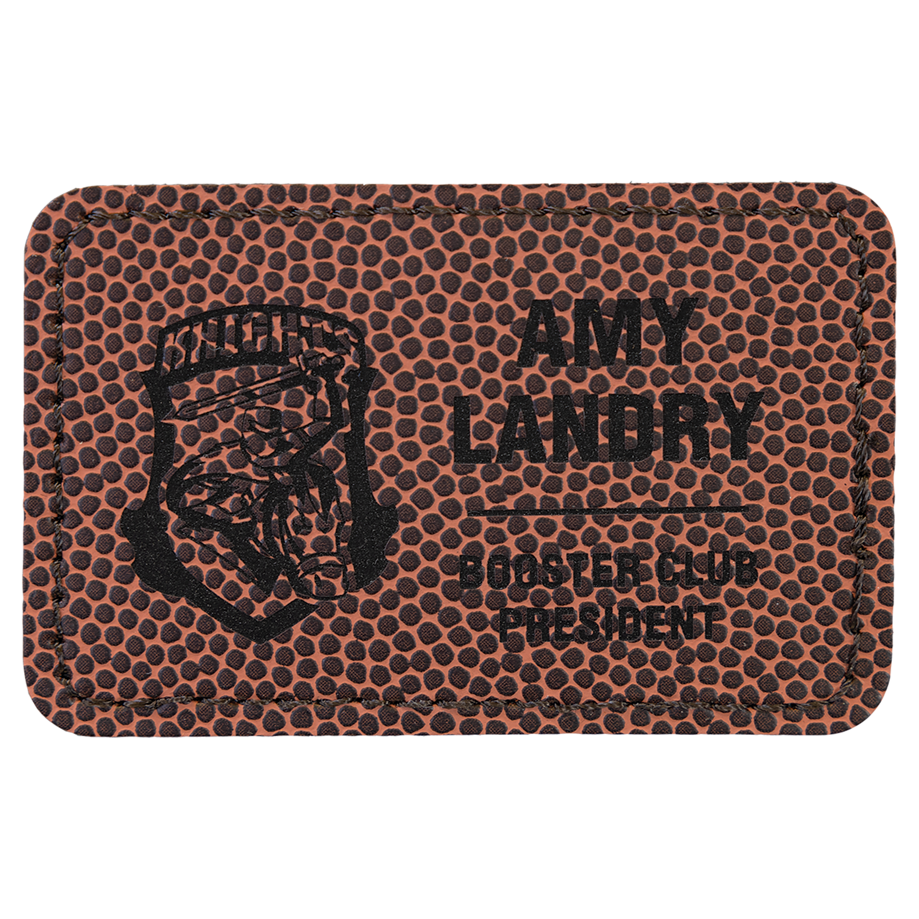 3" x 2" Football Rectangle Leatherette Patch with Kota Pro – item PTH185