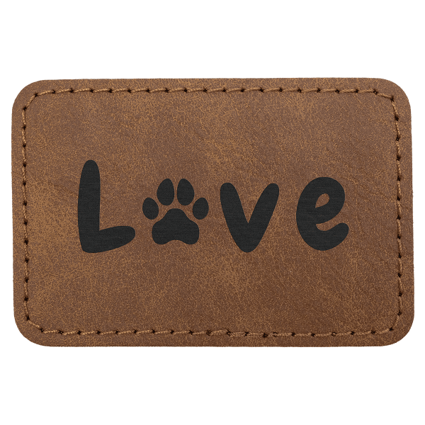3" x 2" Dark Brown Rectangle Leatherette Patch Premier – item PTH189 image 4
