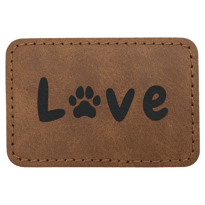 3" x 2" Dark Brown Rectangle Leatherette Patch Premier – item PTH189 image 4