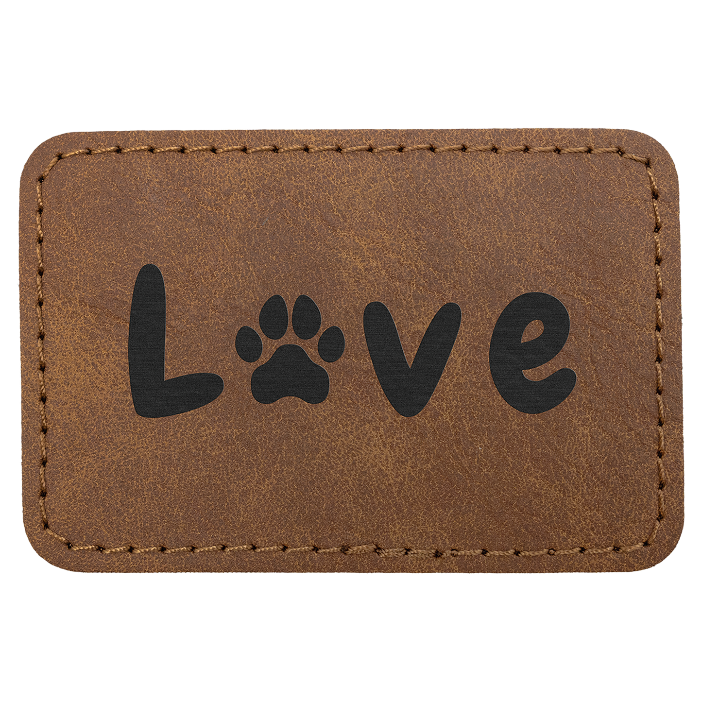 3" x 2" Dark Brown Rectangle Leatherette Patch Premier – item PTH189