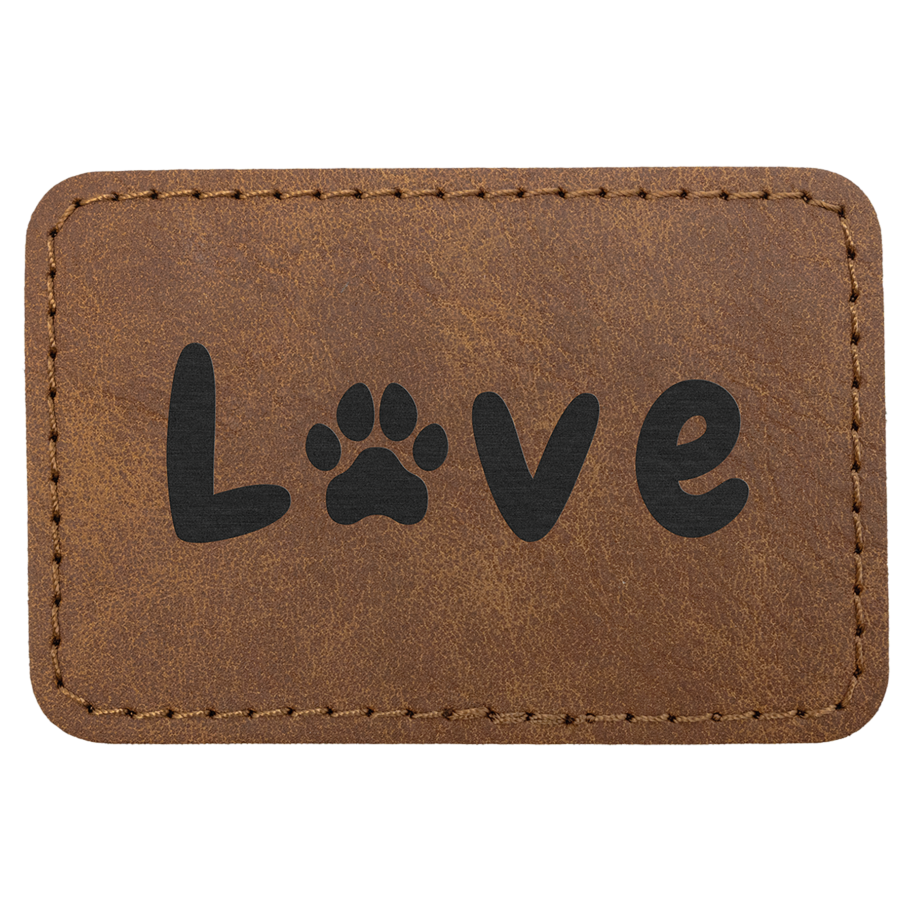 3" x 2" Dark Brown Rectangle Leatherette Patch Premier – item PTH189