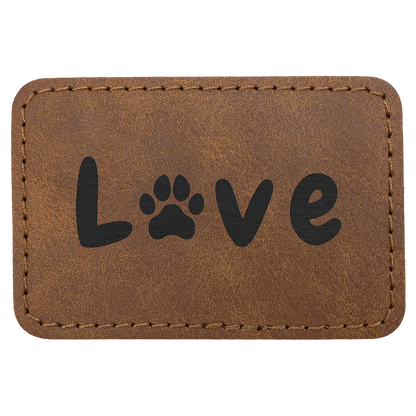 3" x 2" Dark Brown Rectangle Leatherette Patch Premier – item PTH189