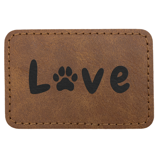 3" x 2" Dark Brown Rectangle Leatherette Patch Premier – item PTH189