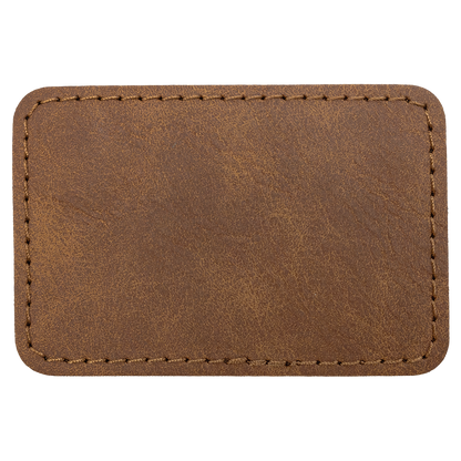 3" x 2" Dark Brown Rectangle Leatherette Patch Premier – item PTH189 image 3