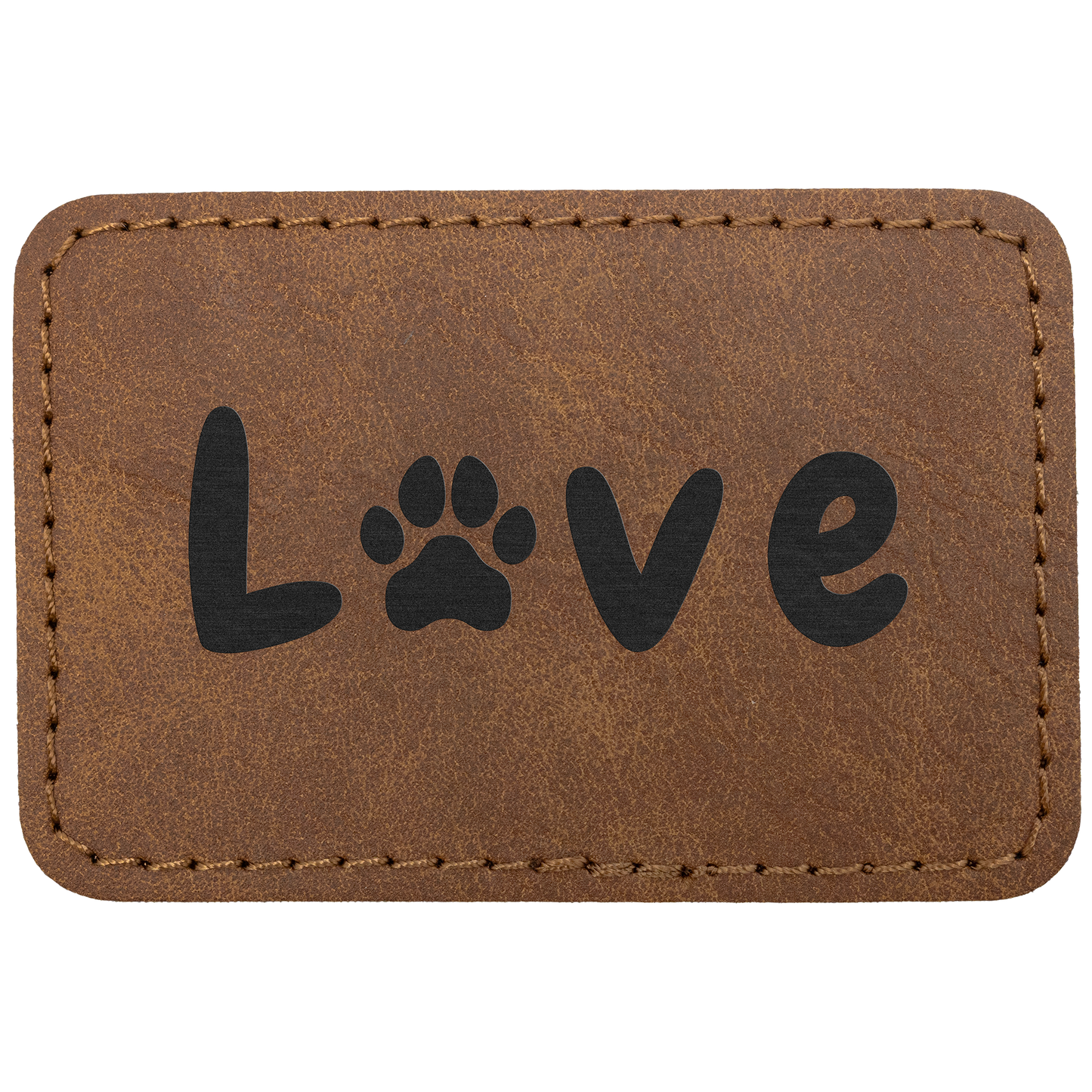 3" x 2" Dark Brown Rectangle Leatherette Patch Premier – item PTH189 image 2