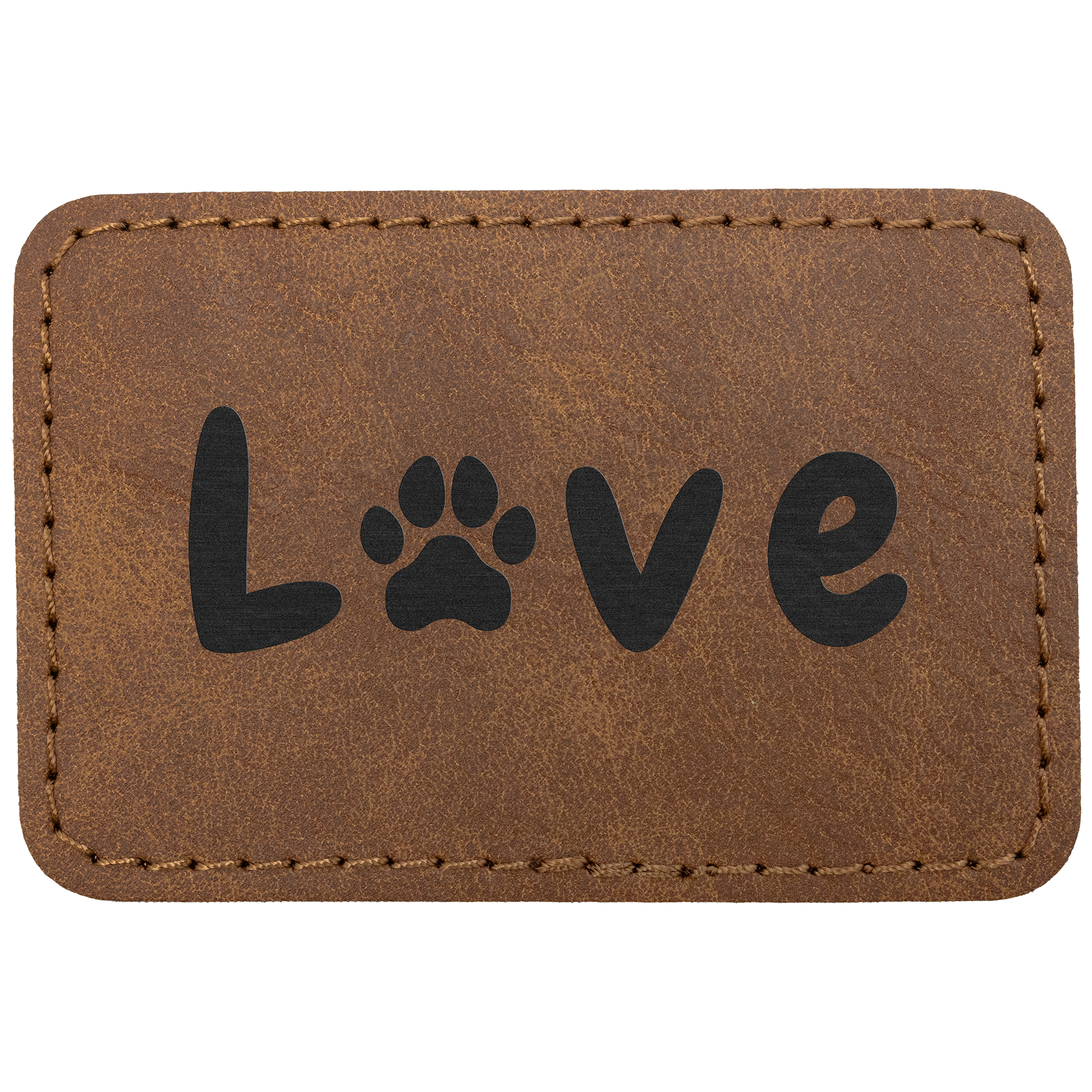 3" x 2" Dark Brown Rectangle Leatherette Patch Premier – item PTH189 image 2