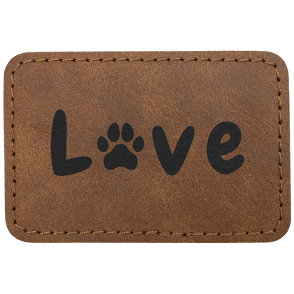 3" x 2" Dark Brown Rectangle Leatherette Patch Premier – item PTH189 image 2