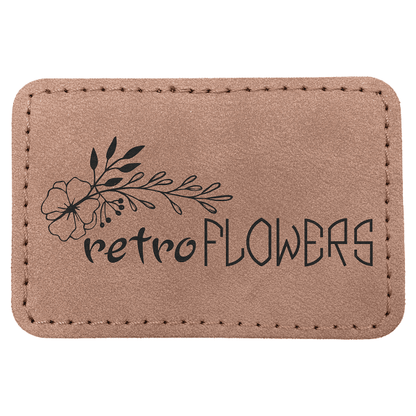 3" x 2" Blush Rectangle Leatherette Patch with Pro Premier – item PTH190 image 4