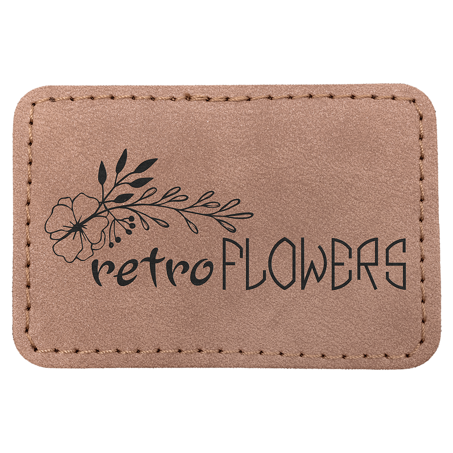 3" x 2" Blush Rectangle Leatherette Patch with Pro Premier – item PTH190