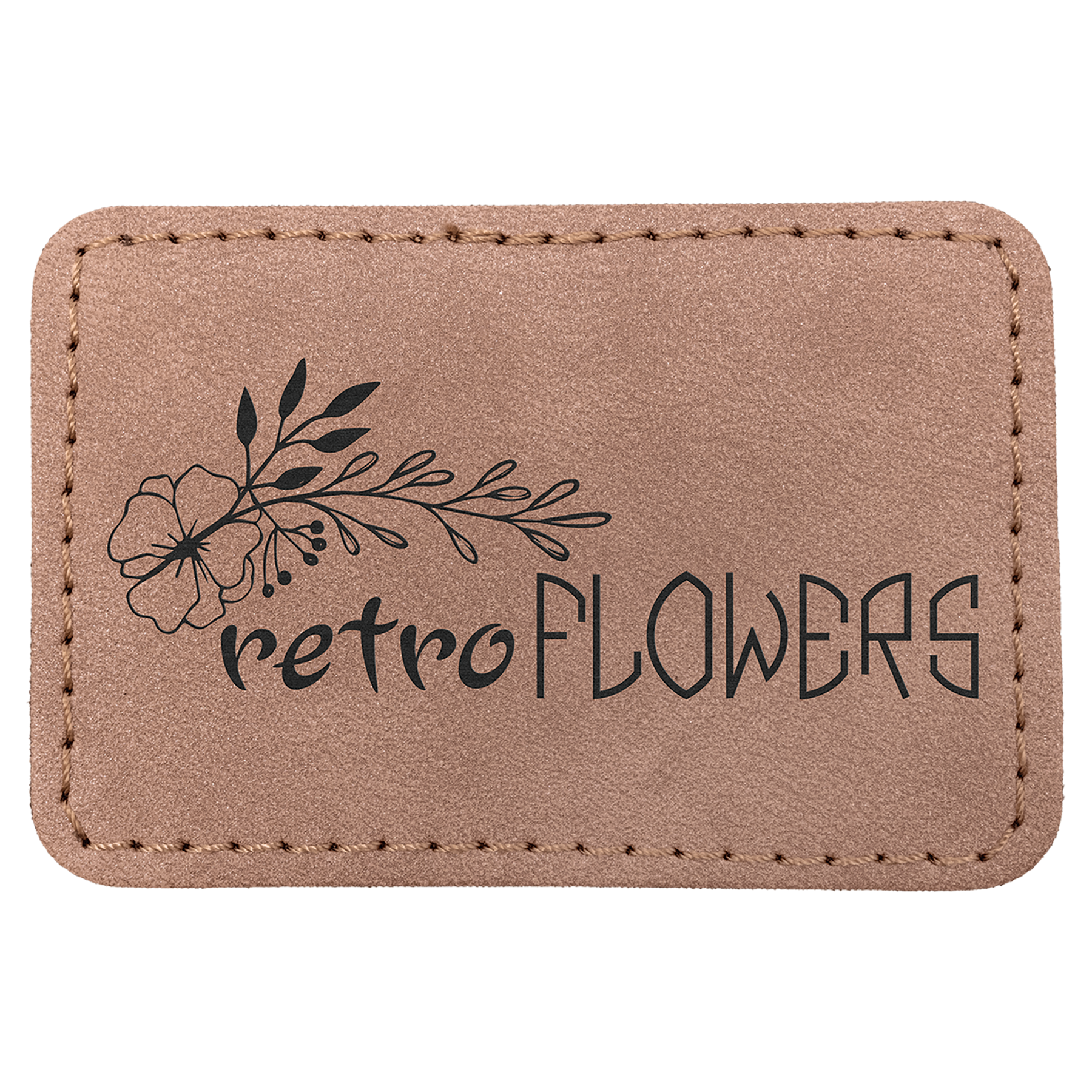 3" x 2" Blush Rectangle Leatherette Patch with Pro Premier – item PTH190