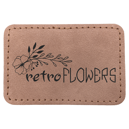 3" x 2" Blush Rectangle Leatherette Patch with Pro Premier – item PTH190