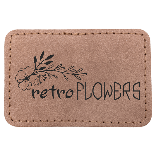 3" x 2" Blush Rectangle Leatherette Patch with Pro Premier – item PTH190