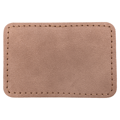 3" x 2" Blush Rectangle Leatherette Patch with Pro Premier – item PTH190 image 3