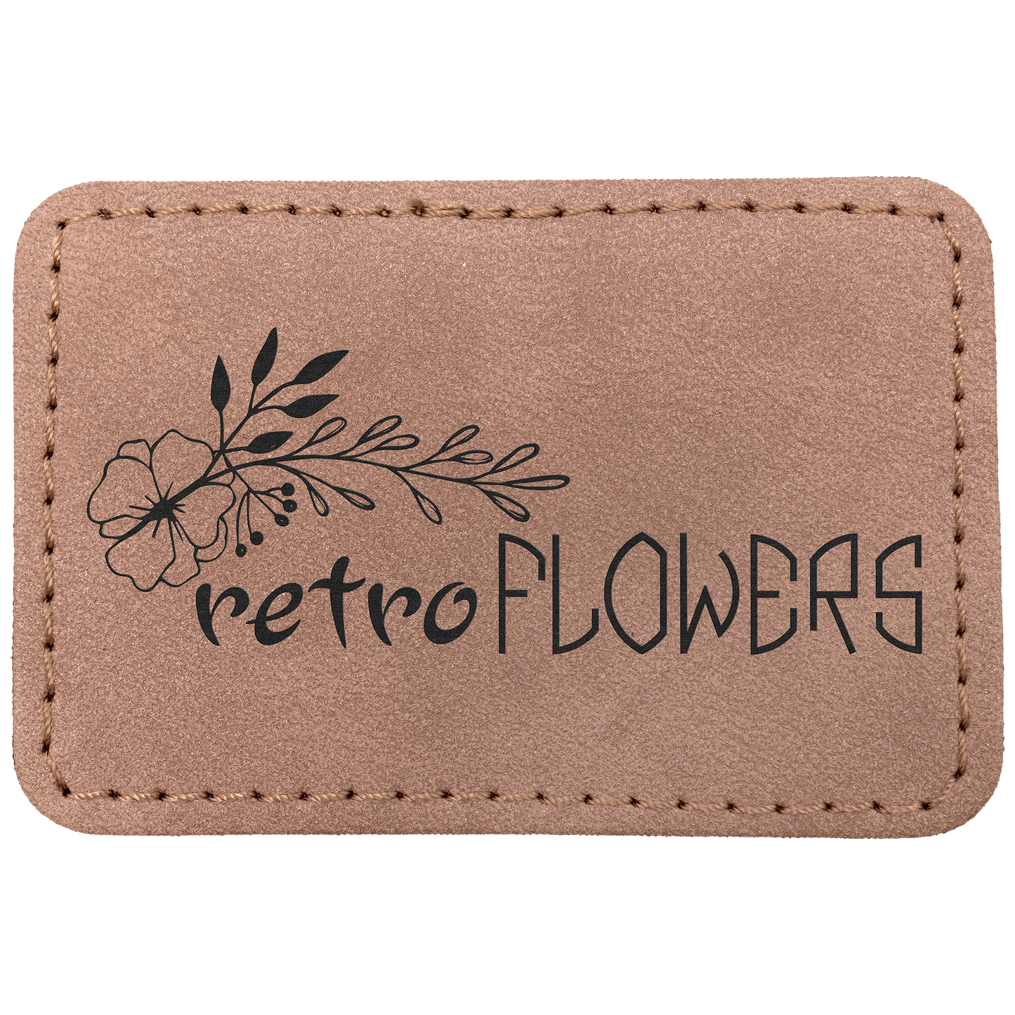 3" x 2" Blush Rectangle Leatherette Patch with Pro Premier – item PTH190 image 2