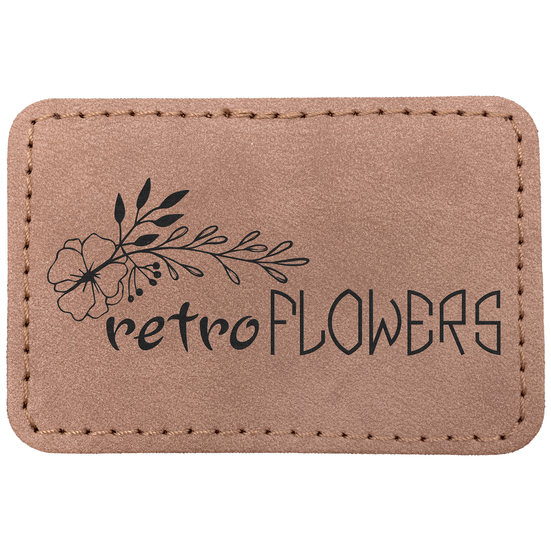 3" x 2" Blush Rectangle Leatherette Patch with Pro Premier – item PTH190 image 2