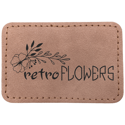 3" x 2" Blush Rectangle Leatherette Patch with Pro Premier – item PTH190 image 2
