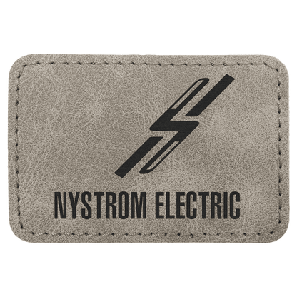 3" x 2" Gray Rectangle Leatherette Patch with Pro Premier – item PTH192 image 4