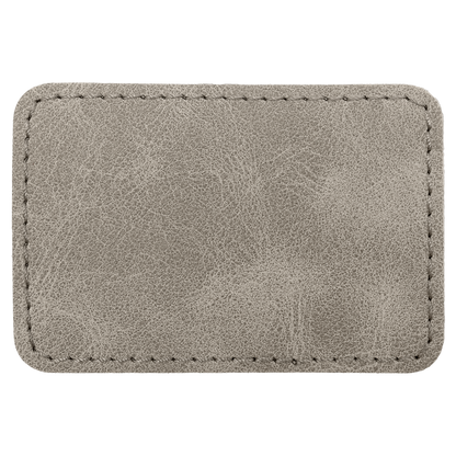 3" x 2" Gray Rectangle Leatherette Patch with Pro Premier – item PTH192 image 3