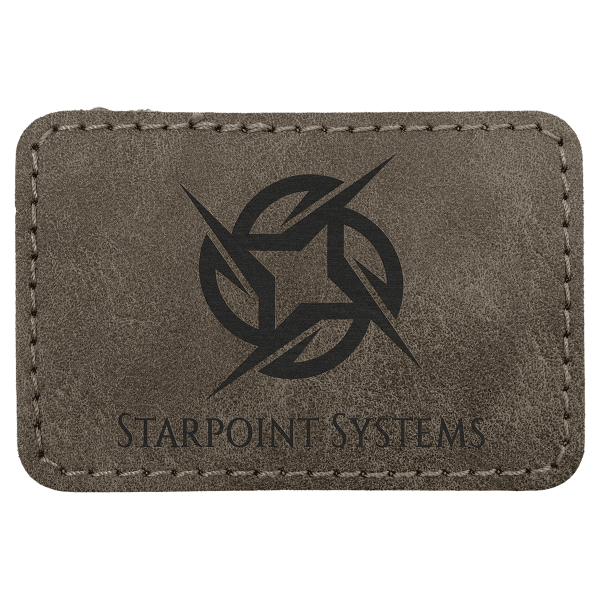 3" x 2" Dark Gray Rectangle Leatherette Patch Premier – item PTH193 image 4
