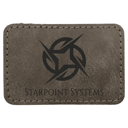 3" x 2" Dark Gray Rectangle Leatherette Patch Premier – item PTH193 image 4