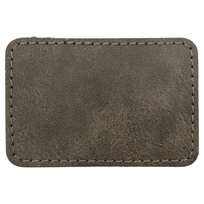 3" x 2" Dark Gray Rectangle Leatherette Patch Premier – item PTH193 image 3