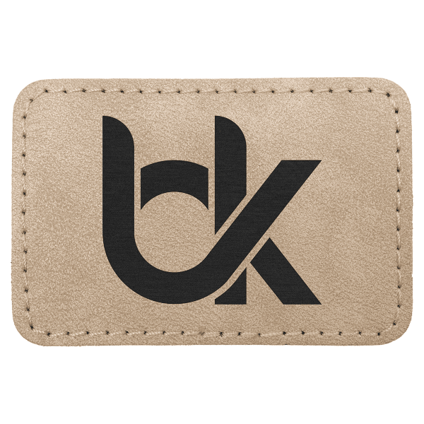 3" x 2" Light Tan Rectangle Leatherette Patch Premier – item PTH194 image 4