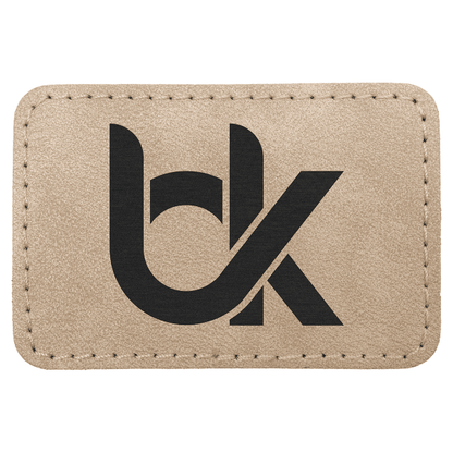 3" x 2" Light Tan Rectangle Leatherette Patch Premier – item PTH194 image 4