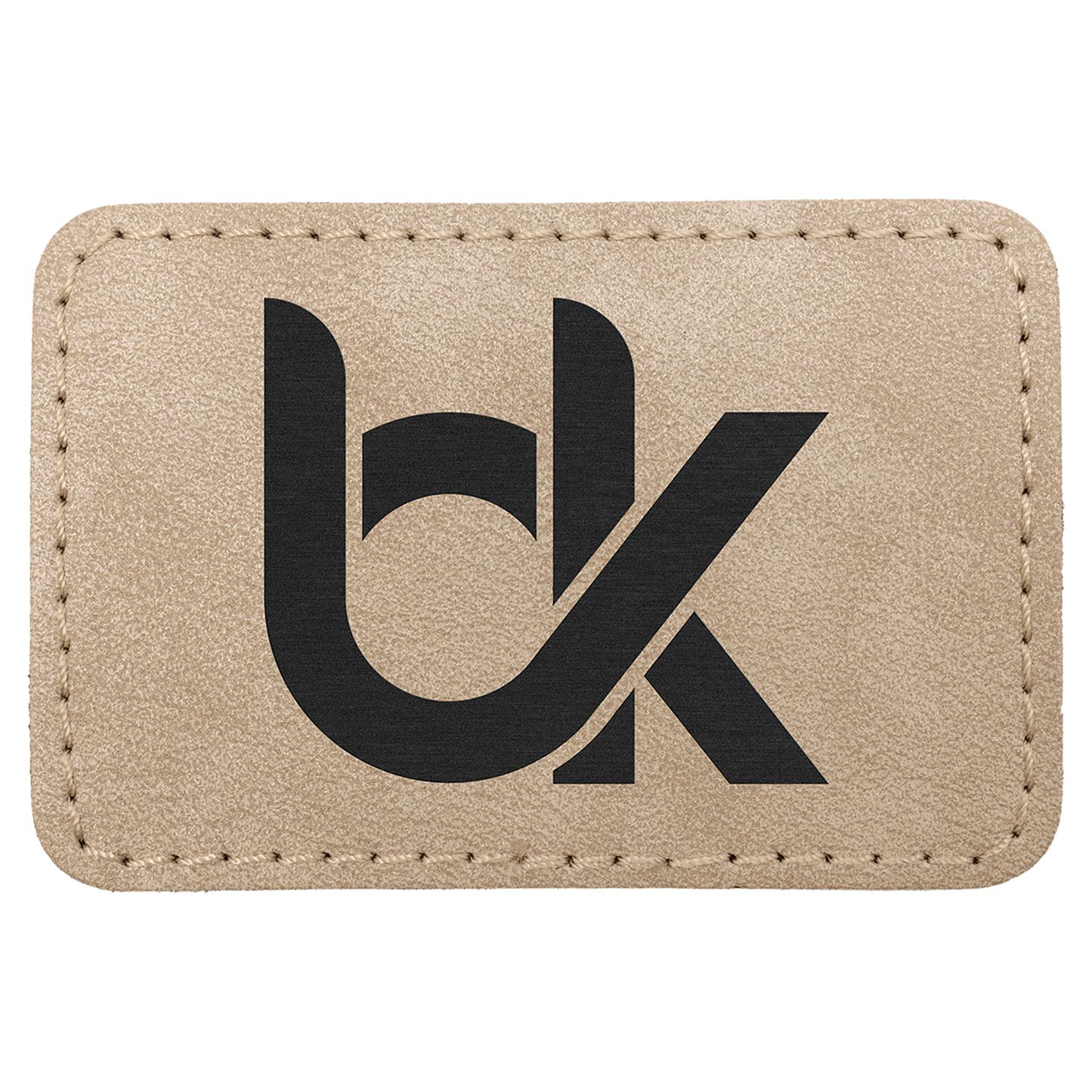 3" x 2" Light Tan Rectangle Leatherette Patch Premier – item PTH194