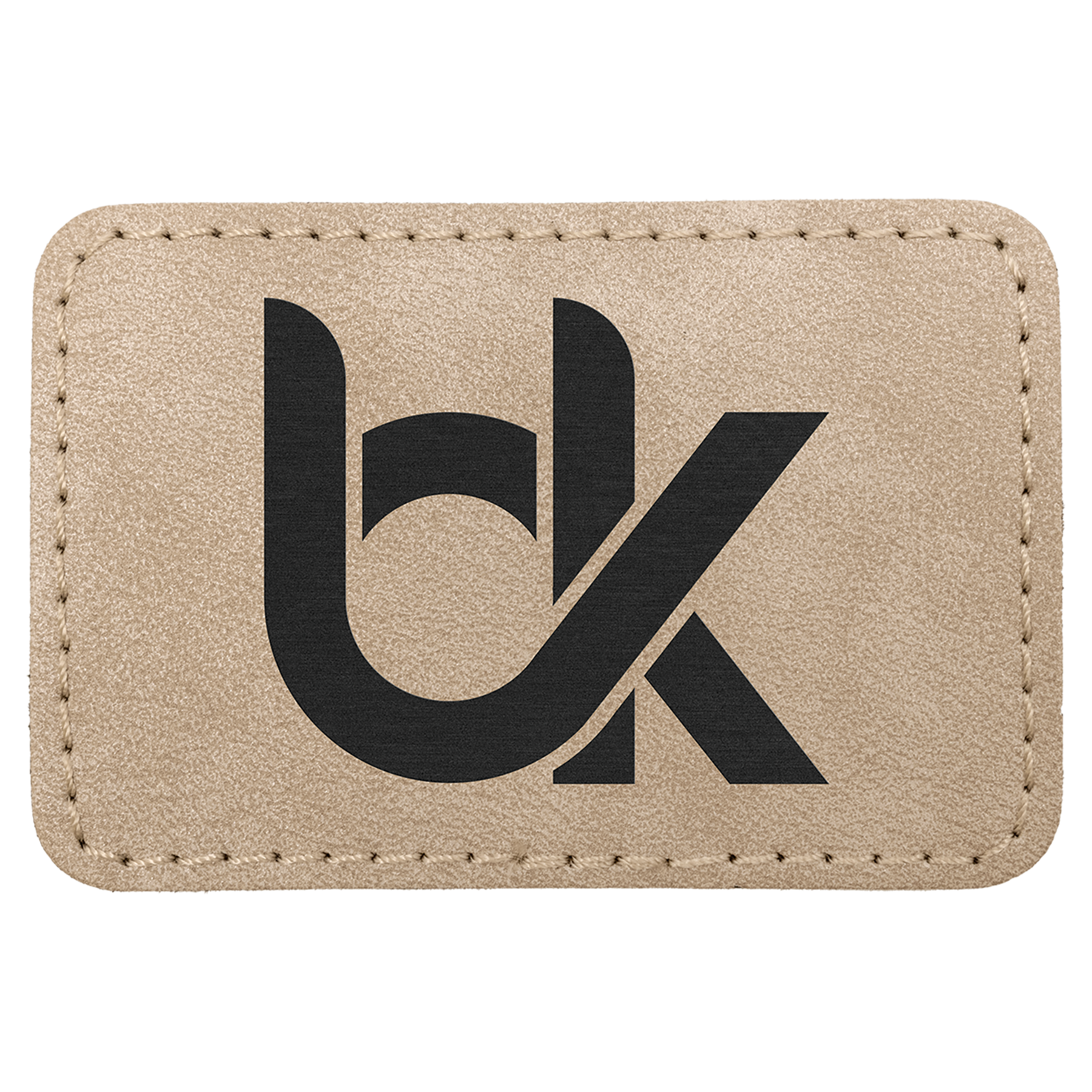 3" x 2" Light Tan Rectangle Leatherette Patch Premier – item PTH194