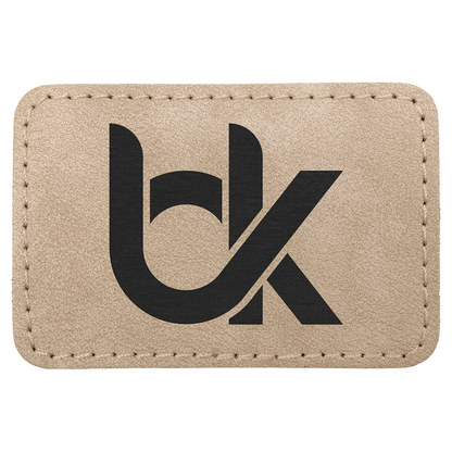 3" x 2" Light Tan Rectangle Leatherette Patch Premier – item PTH194