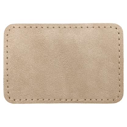 3" x 2" Light Tan Rectangle Leatherette Patch Premier – item PTH194 image 3