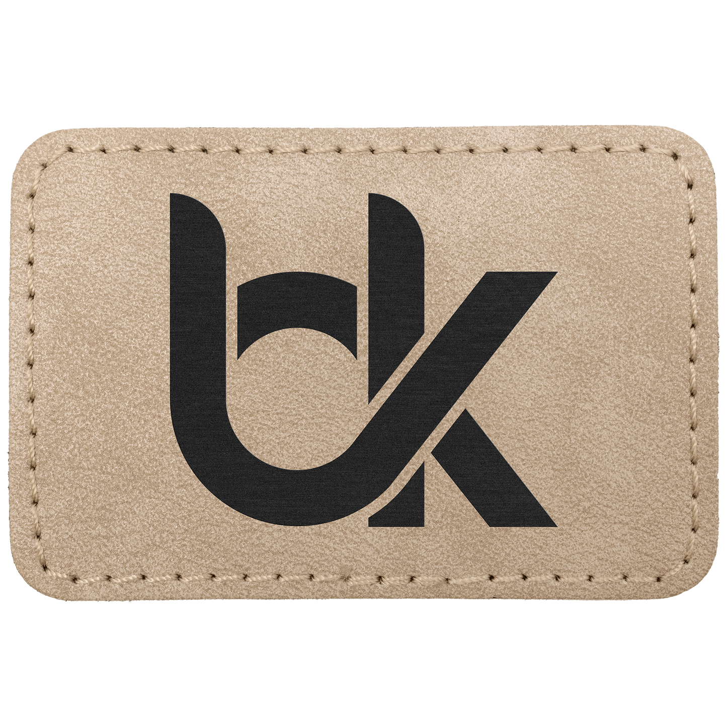 3" x 2" Light Tan Rectangle Leatherette Patch Premier – item PTH194 image 2