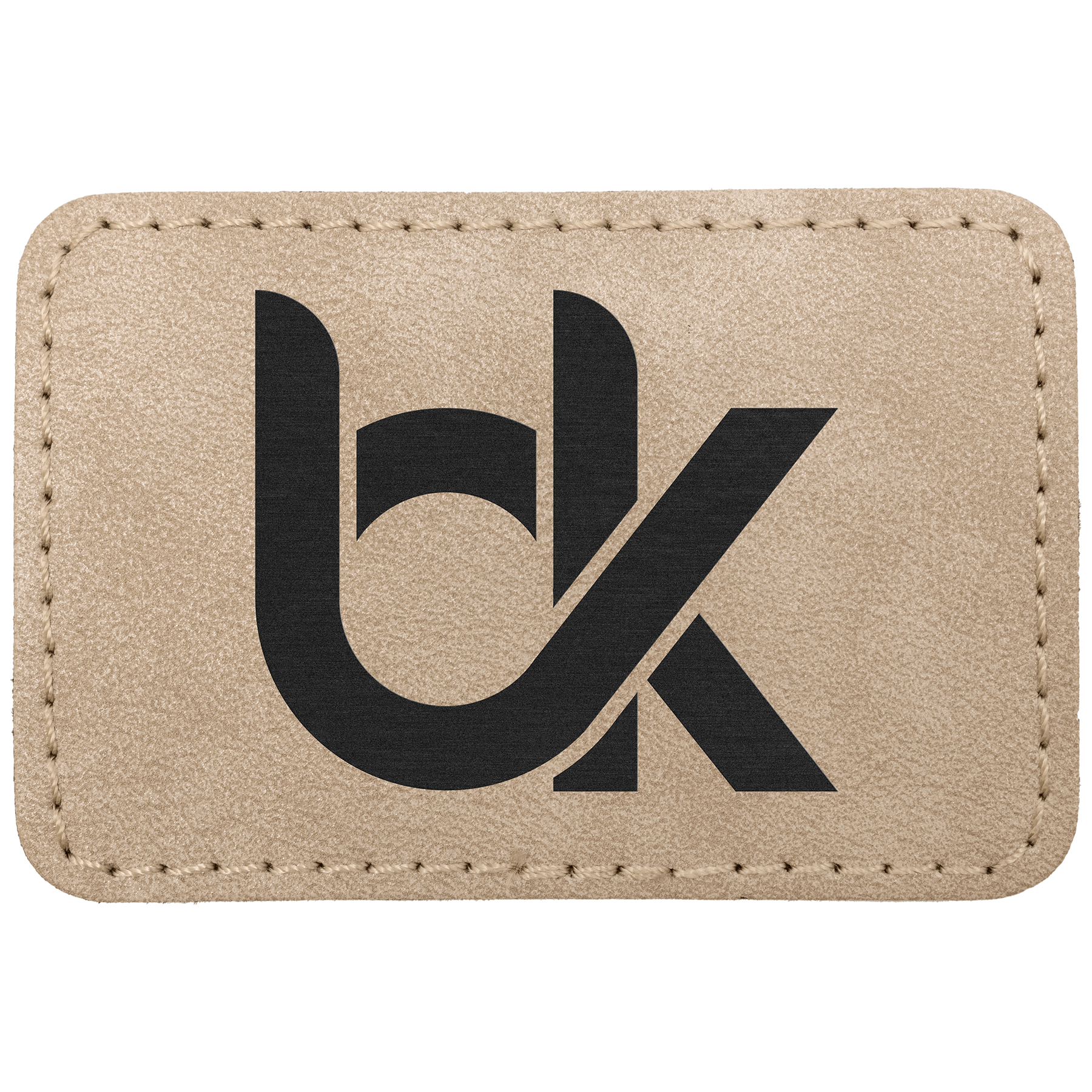 3" x 2" Light Tan Rectangle Leatherette Patch Premier – item PTH194 image 2