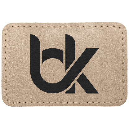 3" x 2" Light Tan Rectangle Leatherette Patch Premier – item PTH194 image 2