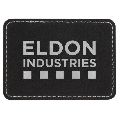 3.5" x 2.5" Black/Silver Rectangle Patch with Adhesive – item PTH203 image 4