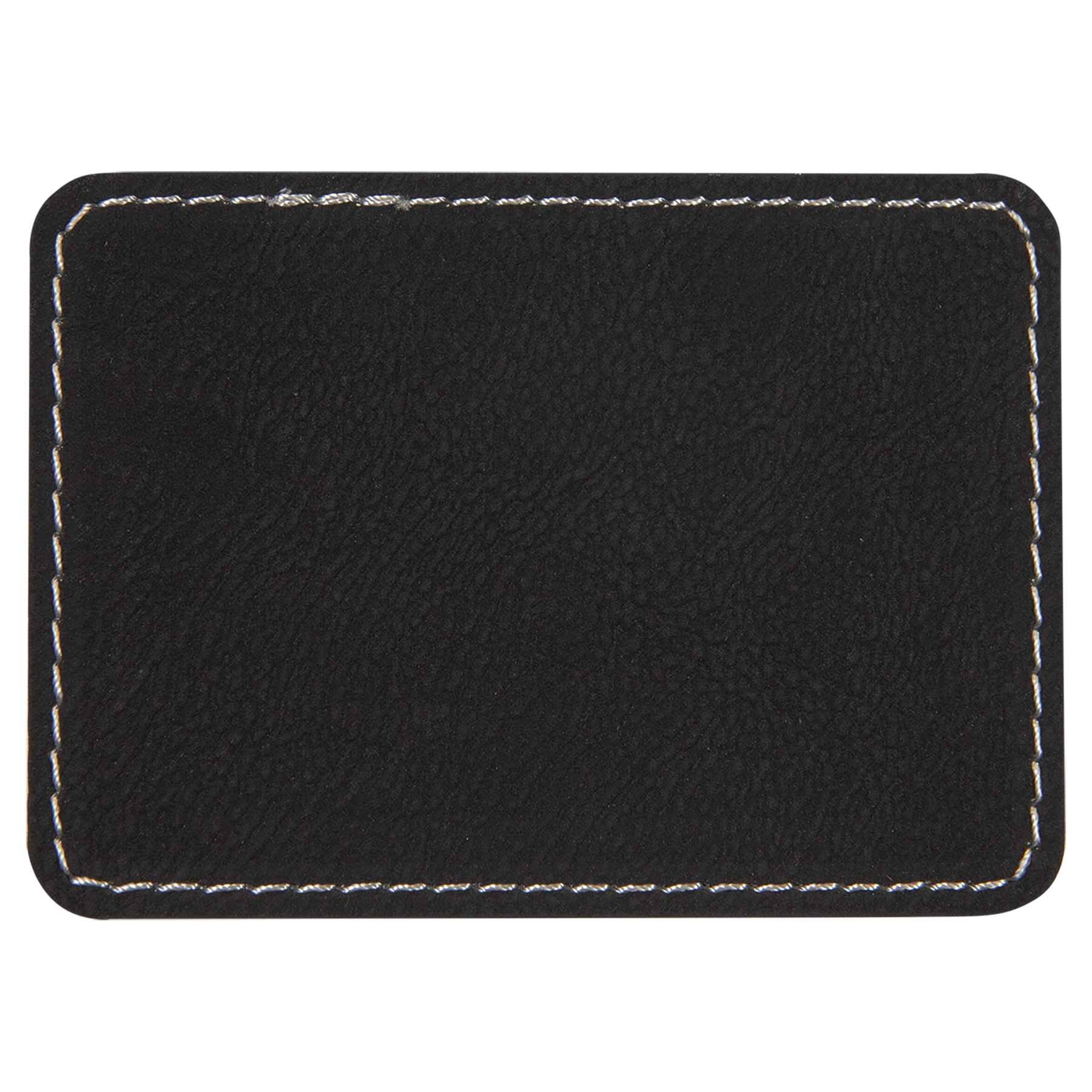 3.5" x 2.5" Black/Silver Rectangle Patch with Adhesive – item PTH203 image 3