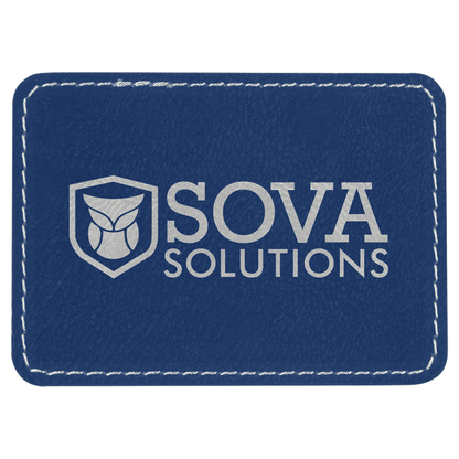 3.5" x 2.5" Blue/Silver Rectangle Patch with Adhesive – item PTH209 image 3