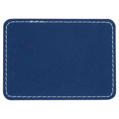 3.5" x 2.5" Blue/Silver Rectangle Patch with Adhesive – item PTH209 image 2