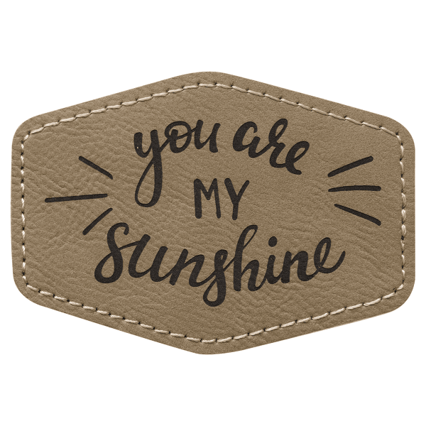 3.5" x 2.5" Light Brown Hex Leatherette Patch with Adhesive – item PTH231 image 3