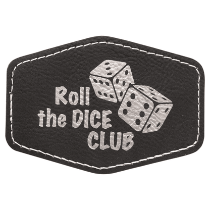 3.5" x 2.5" Black/Silver Hex Leatherette Patch with Adhesive – item PTH233 image 3