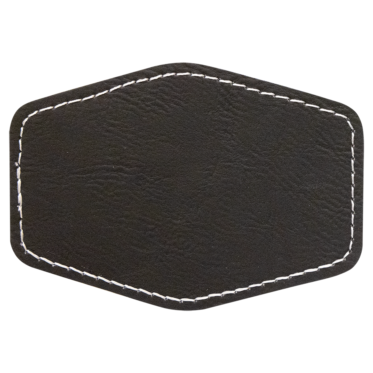 3.5" x 2.5" Black/Silver Hex Leatherette Patch with Adhesive – item PTH233 image 2