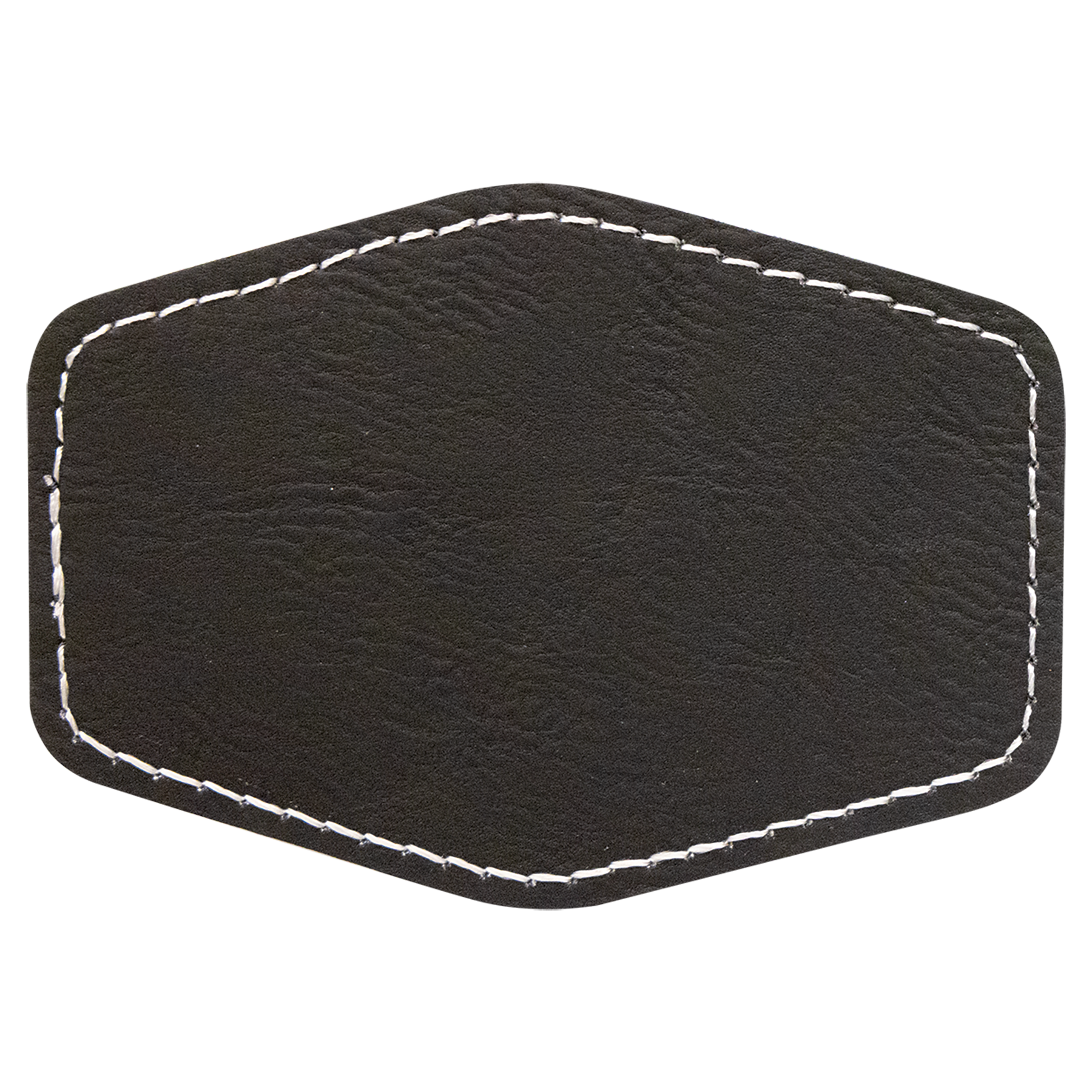 3.5" x 2.5" Black/Silver Hex Leatherette Patch with Adhesive – item PTH233 image 2