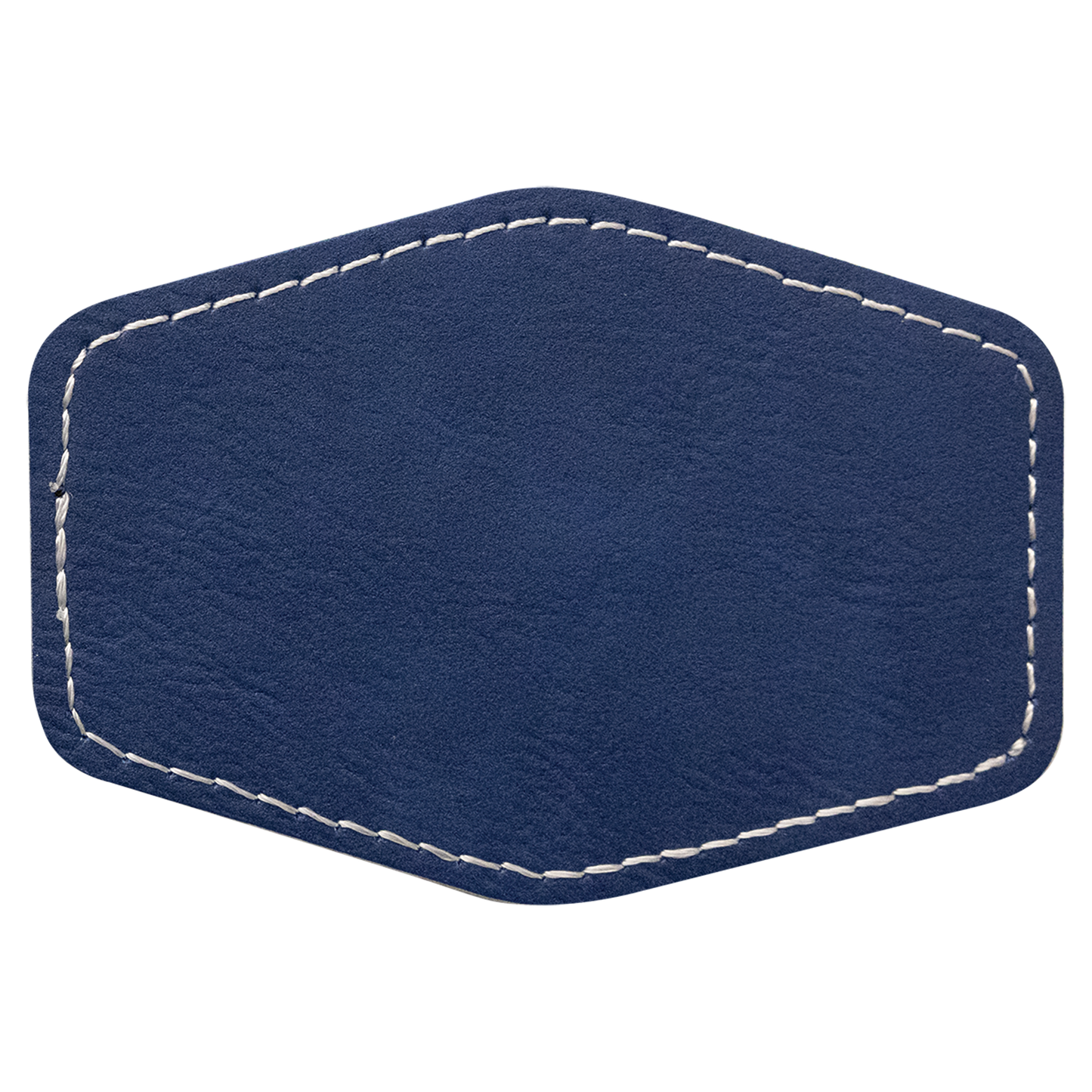 3.5" x 2.5" Blue/Silver Hex Leatherette Patch with Adhesive – item PTH239 image 2