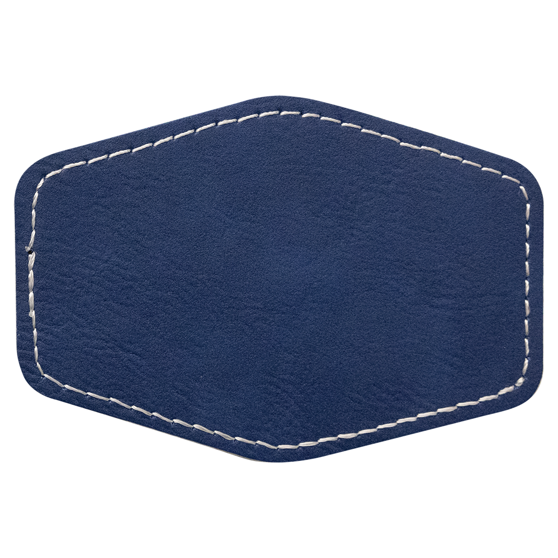 3.5" x 2.5" Blue/Silver Hex Leatherette Patch with Adhesive – item PTH239 image 2