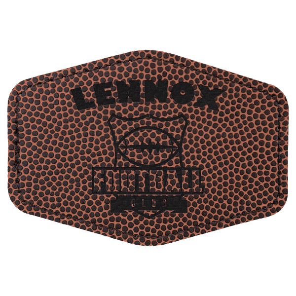 3.5" x 2.5" Football Hex Leatherette Patch with Adhesive – item PTH245 image 3
